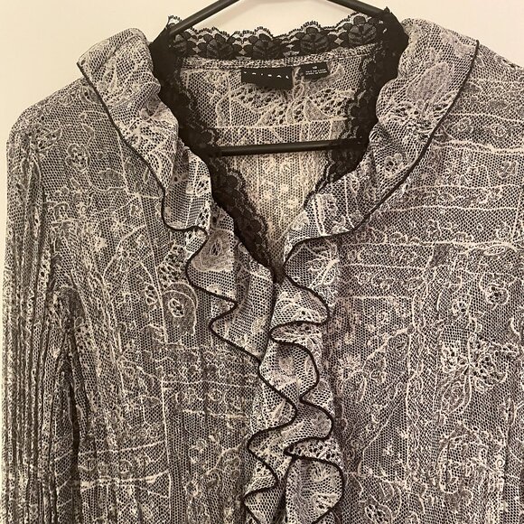 Y2K sheer ruffle blouse - Picture 3 of 5